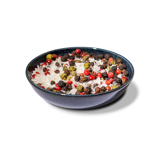 Streuwerk, Buntes Pfeffersalz, Gewürz, Gewürzmischung, Pfeffer, Salz, Schäfer Gewürze