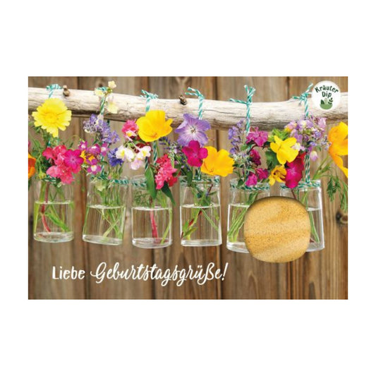 Postkarte "Liebe Geburtstagsgrüße" Gewürze