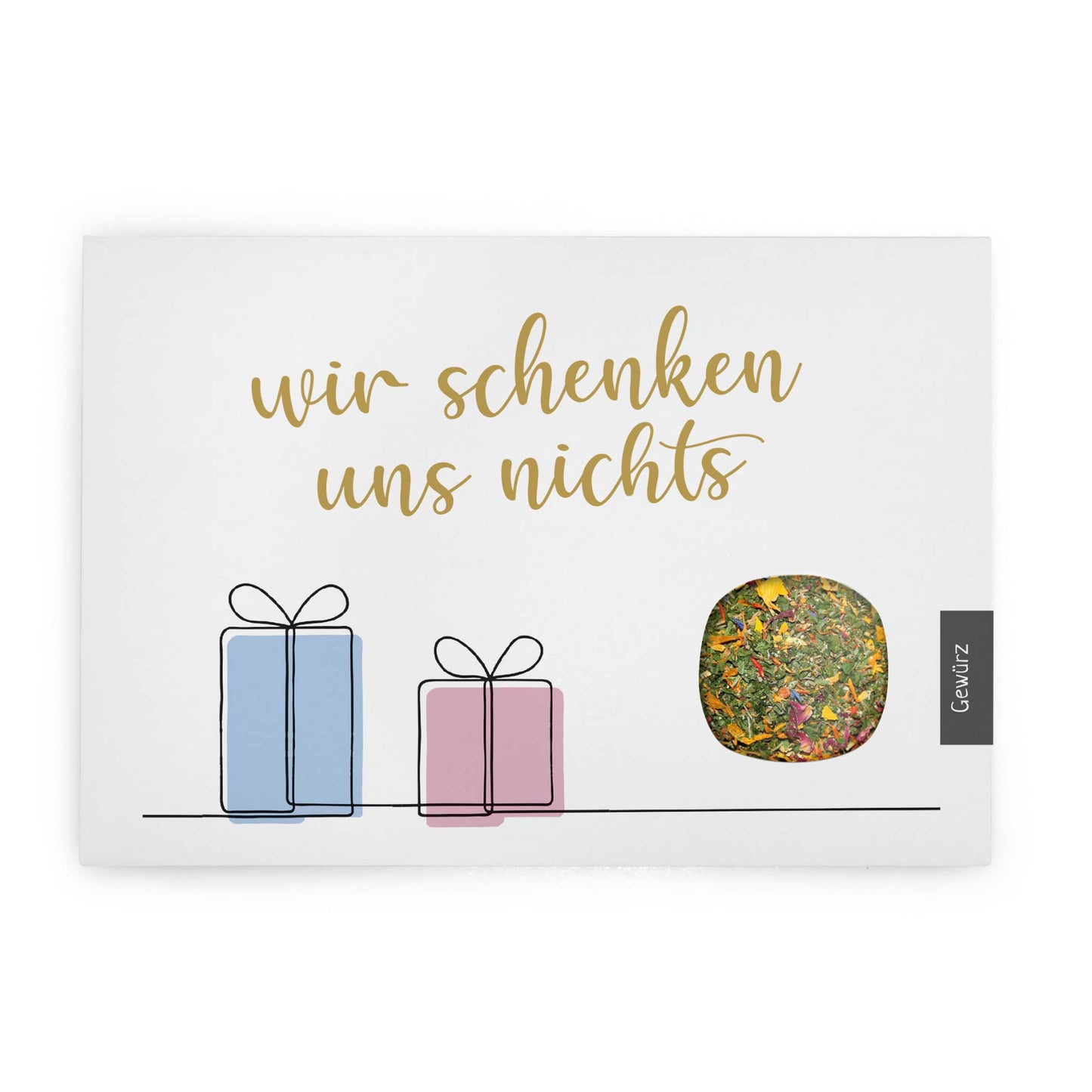 Postkarte "Wir schenken uns nichts" Gewürz