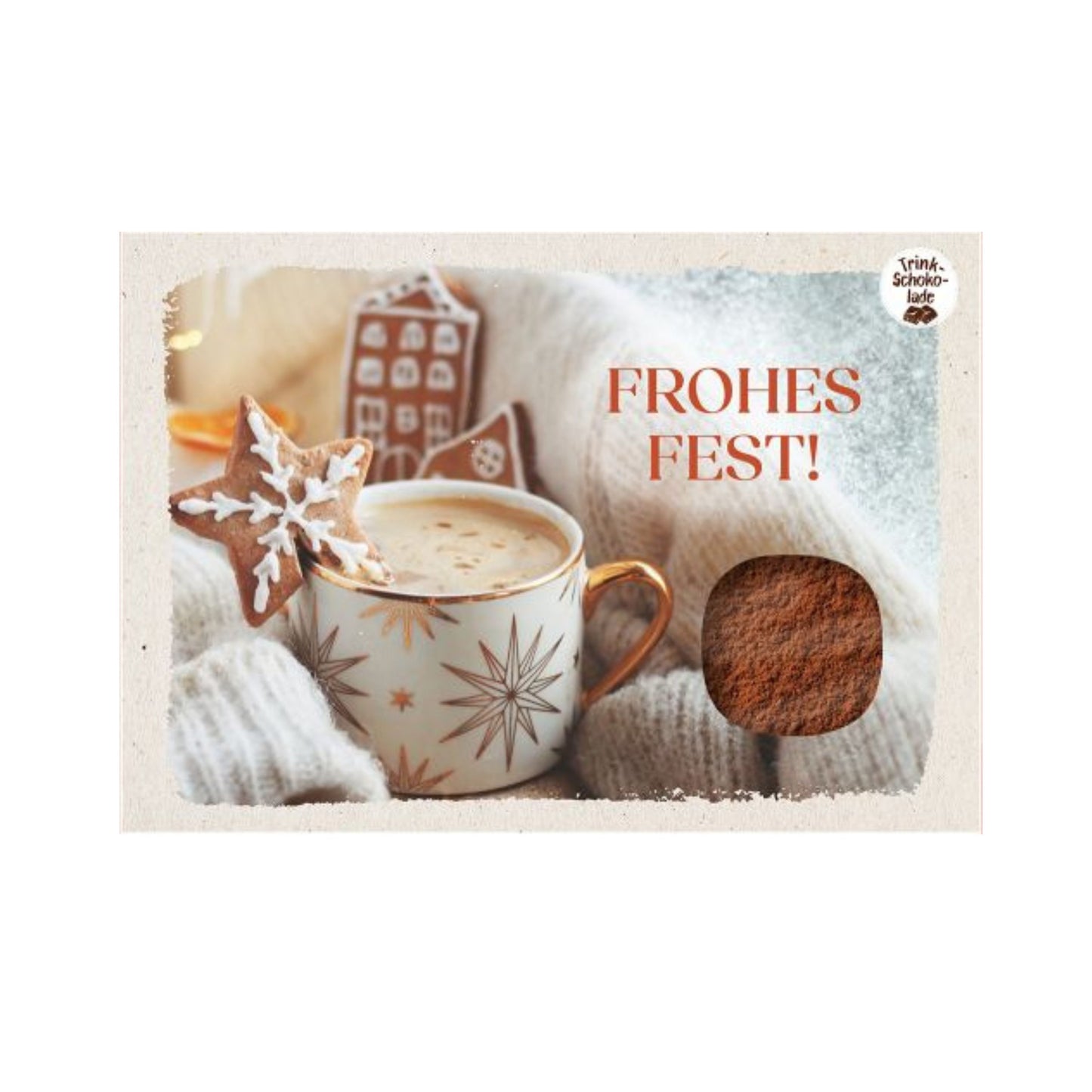 Postkarte "Frohes Fest" Trinkschokolade 20g