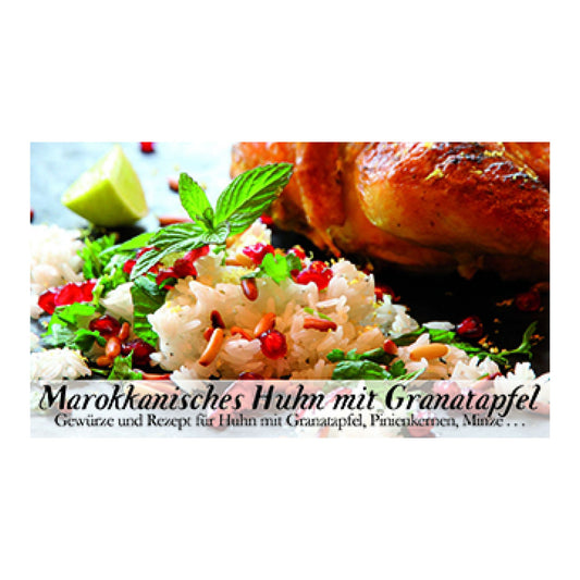 Marokkanisches Huhn mit Granatapfel-Gewürzkasten