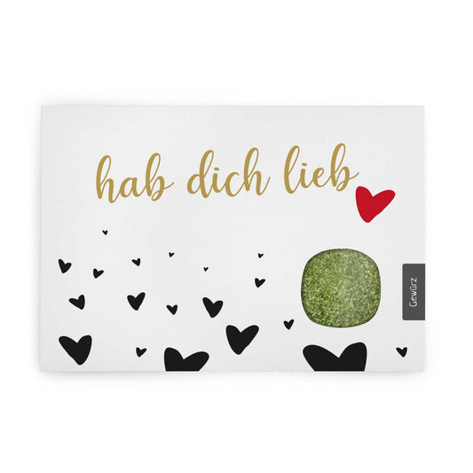 Postkarte "hab dich lieb" Gewürz