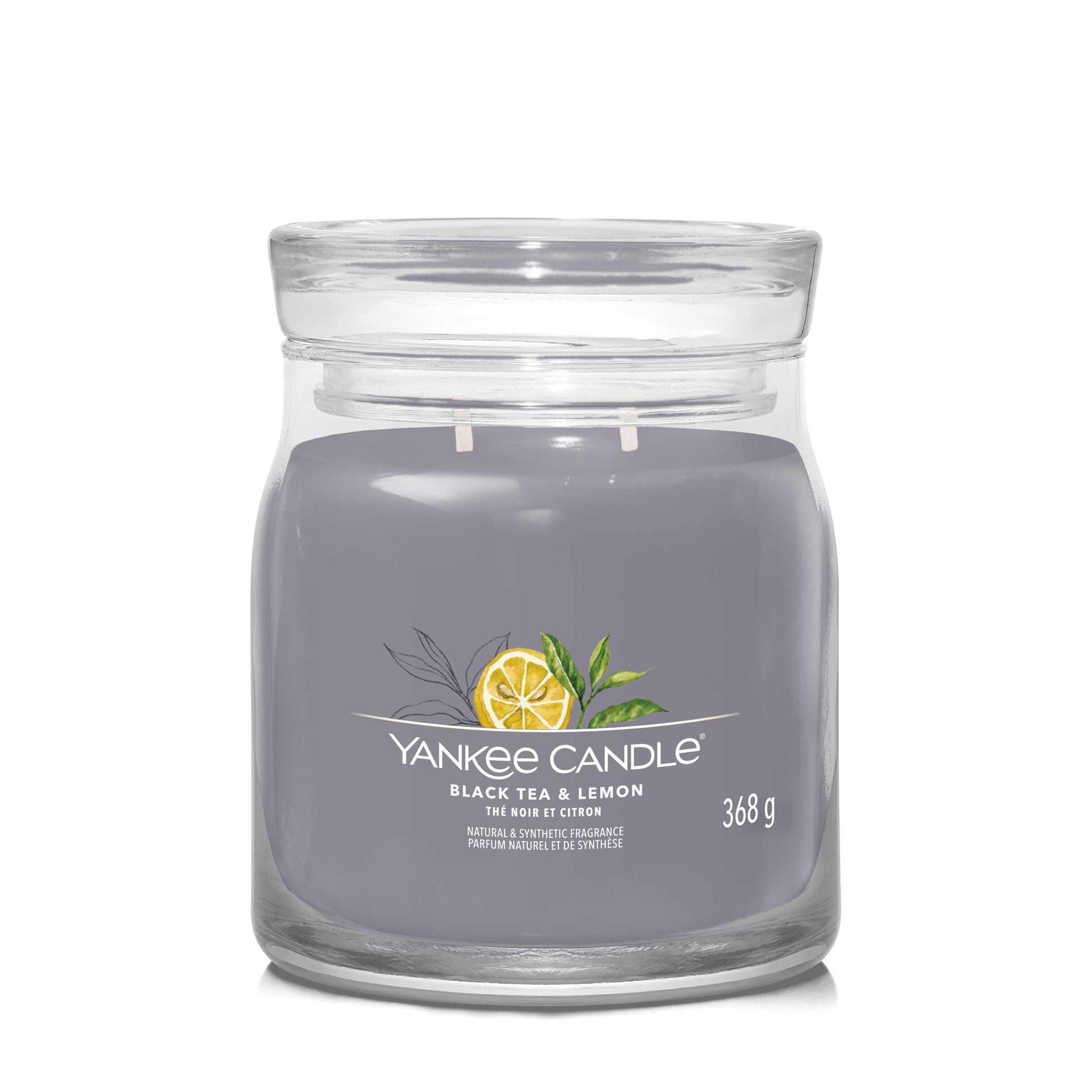 Yankee Candel, Duftkerze im Glas, Black Tea Lemon, Signatur, Duftkerze im Glas, Schäfer Gewürze