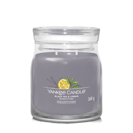 Yankee Candel, Duftkerze im Glas, Black Tea Lemon, Signatur, Duftkerze im Glas, Schäfer Gewürze